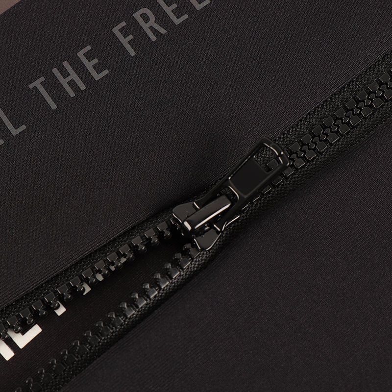 YKK Full black zip of long sleeve thermal jersey.