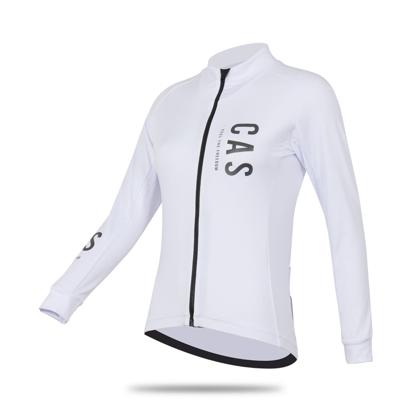 White long cheap sleeve cycling jersey